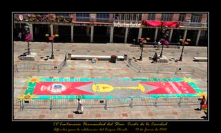 Alfombra para la celebración del Corpus Christi. 10 de Junio de 2012. Plaza Mayor de Ciudad Real.